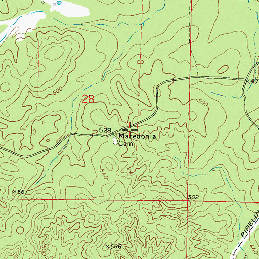 Topographic Map of Baker School (historical), MS
