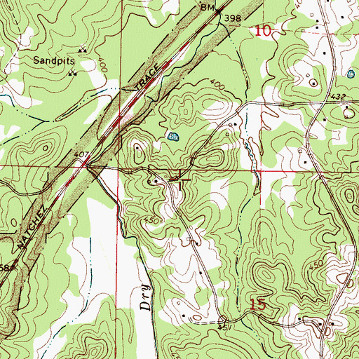 Topographic Map of Dry Creek School (historical), MS