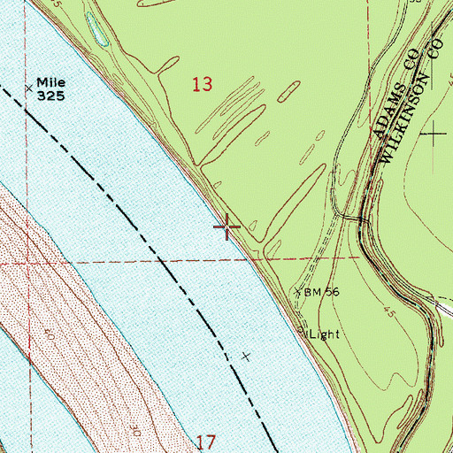 Topographic Map of Kienstra Landing, MS