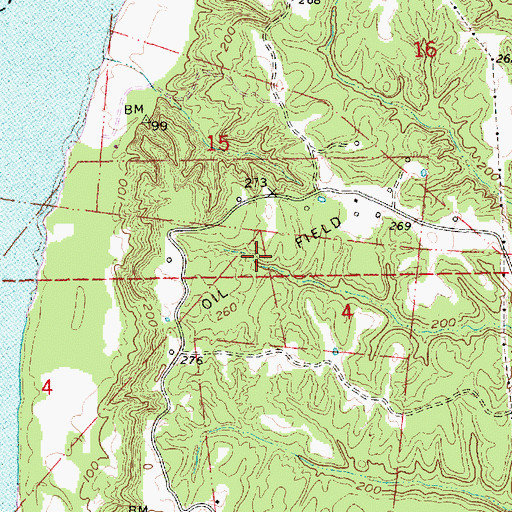 Topographic Map of North Natchez Oil Field, MS