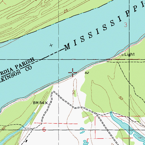 Topographic Map of Fort Adams Reach Revetment, MS