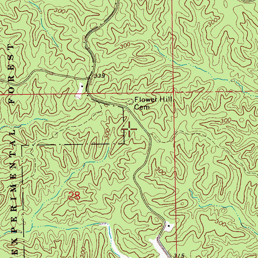 Topographic Map of Bear Creek School (historical), MS