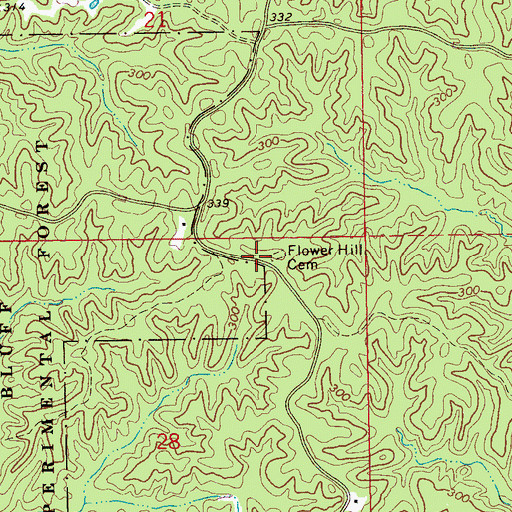 Topographic Map of Flower Hill Church (historical), MS