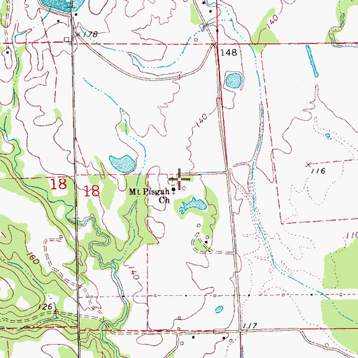 Topographic Map of Hickory Tree School (historical), MS