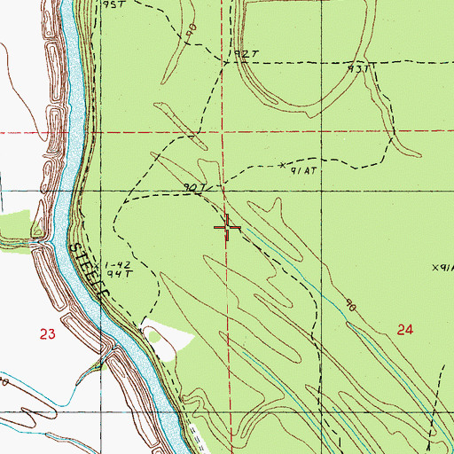 Topographic Map of Willow Bayou, MS