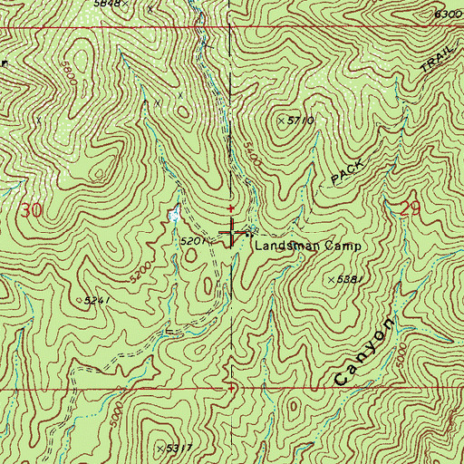 Topographic Map of Landsman Camp, AZ