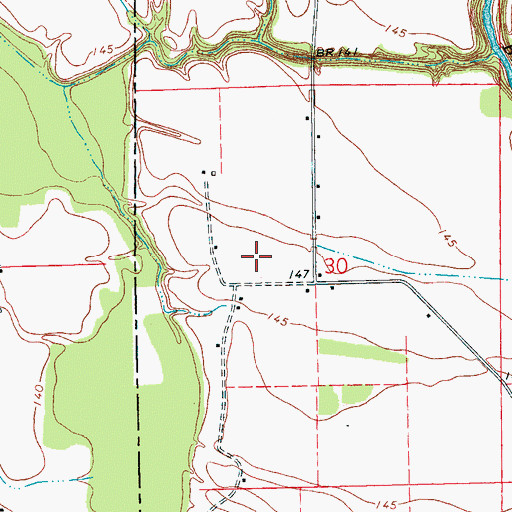 Topographic Map of Goose Lake (historical), MS