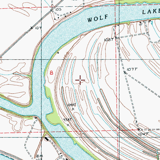 Topographic Map of Lakeview Plantation (historical), MS