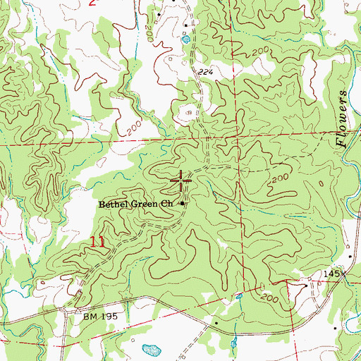 Topographic Map of Lake School (historical), MS