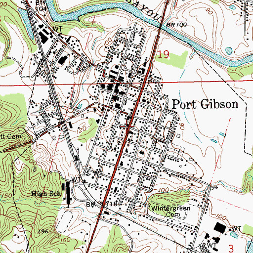 Topographic Map of Saint James Episcopal Church, MS