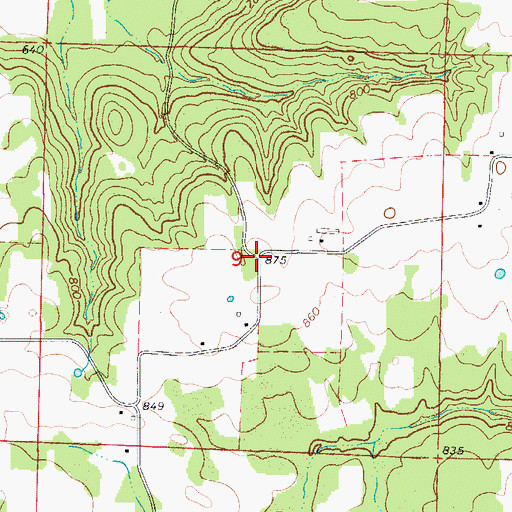 Topographic Map of Pine Mountain (historical), AR