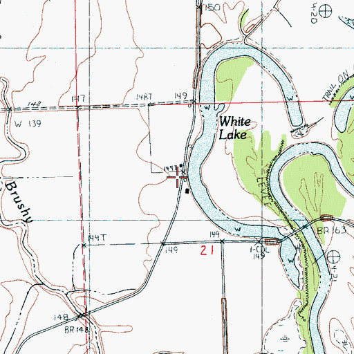Topographic Map of White Lake Church, MS