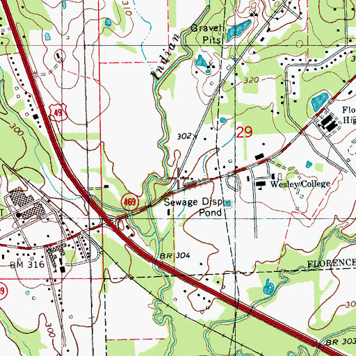 Topographic Map of Steens Creek Church (historical), MS