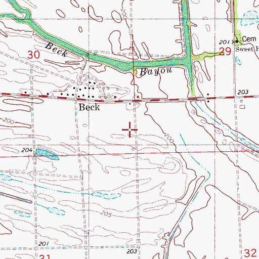 Topographic Map of Beck School (historical), AR