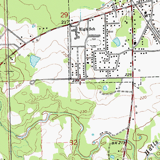 Topographic Map of Southgate Baptist Church, MS