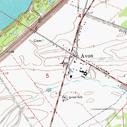 Topographic Map of Avon United Methodist Church, MS