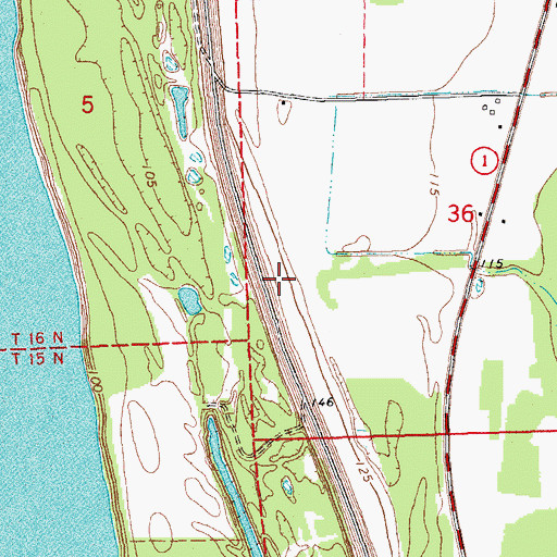 Topographic Map of Lake Washington (historical), MS