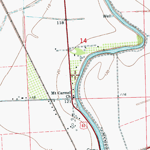Topographic Map of Quay (historical), MS