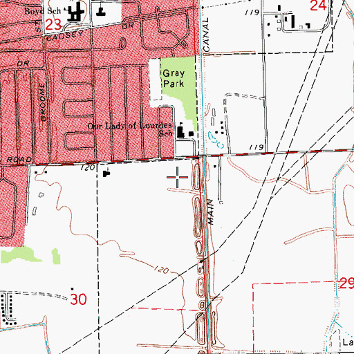 Topographic Map of Washington School, MS