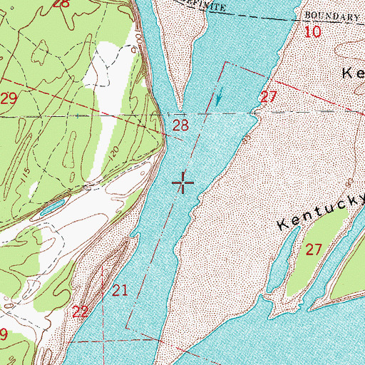 Topographic Map of Worthington Cutoff, MS