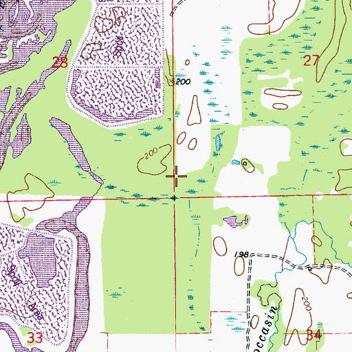 Topographic Map of Becker Bottoms Access Area, MS