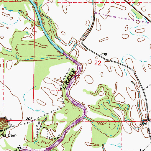 Topographic Map of Cothers Ferry (historical), MS