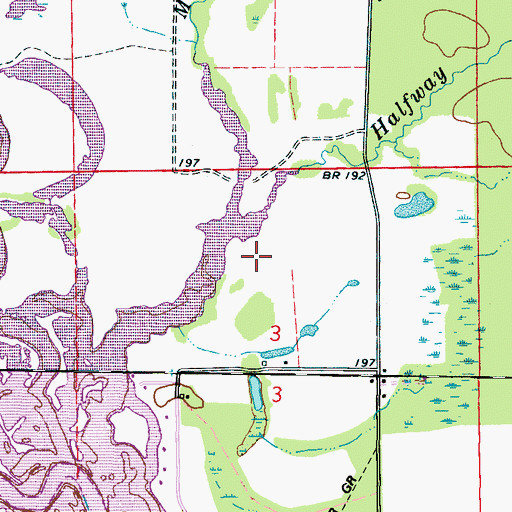 Topographic Map of Halfway Creek Access Area, MS