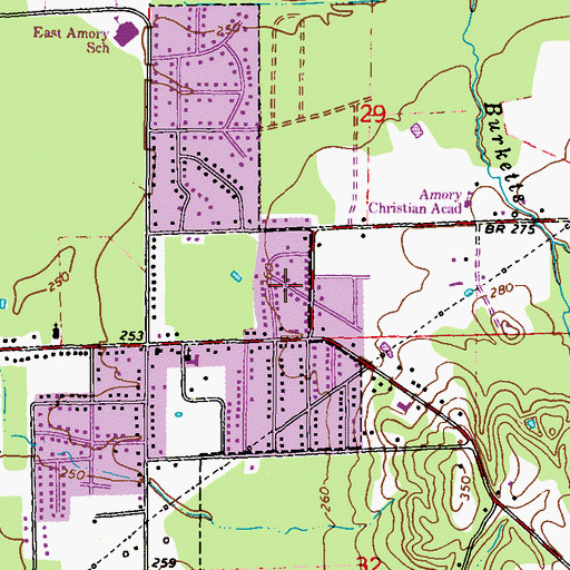 Topographic Map of Jones Subdivision, MS