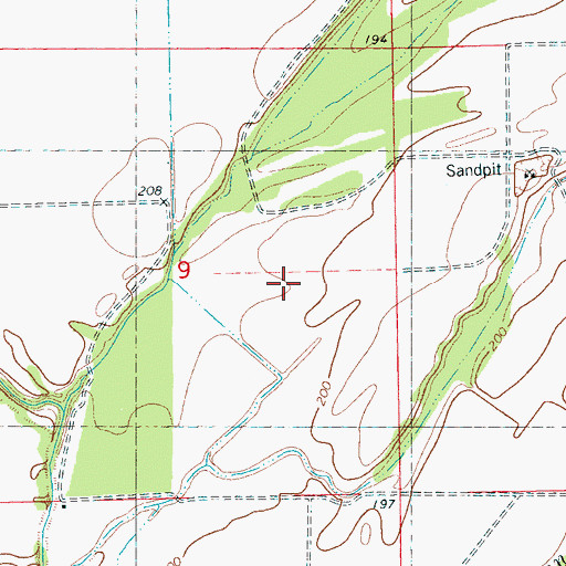 Topographic Map of Township of Bob Ward, AR