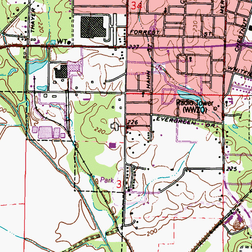 Topographic Map of South Matubba Street Church of Christ, MS