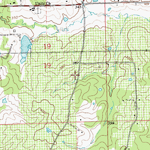 Topographic Map of Hickory Flat School (historical), MS