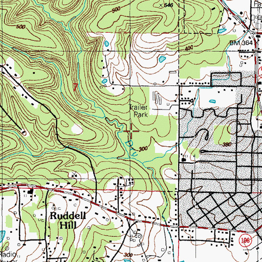 Topographic Map of Township of Ruddell, AR