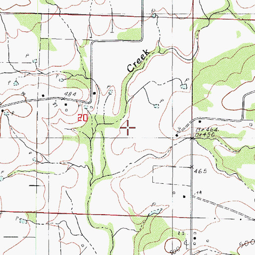 Topographic Map of Township of Reveilee, AR