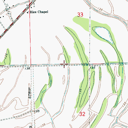 Topographic Map of Ditch Number C-3, MS