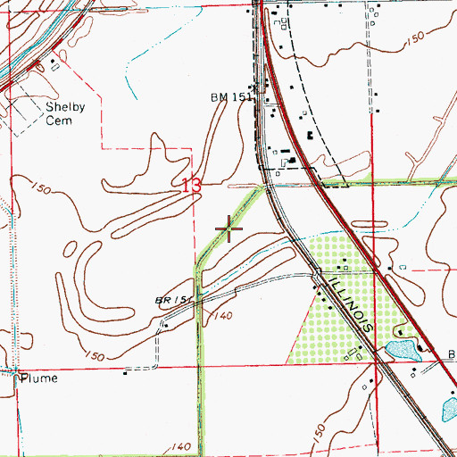 Topographic Map of Ditch Number One, MS