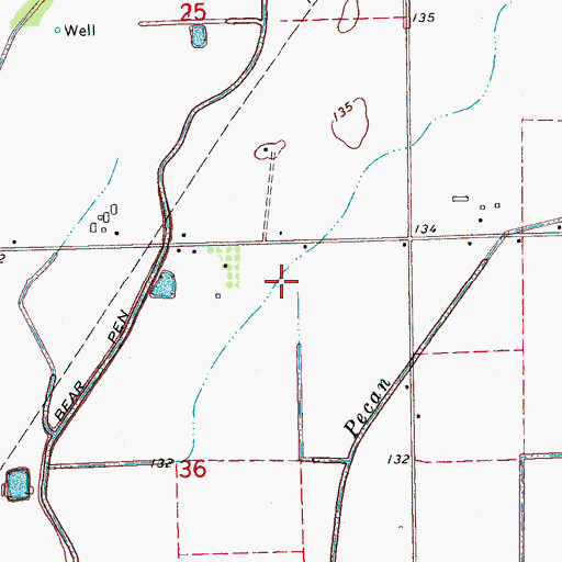 Topographic Map of Ditch Number Twentynine, MS
