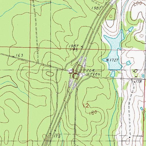 Topographic Map of Centre (historical), MS