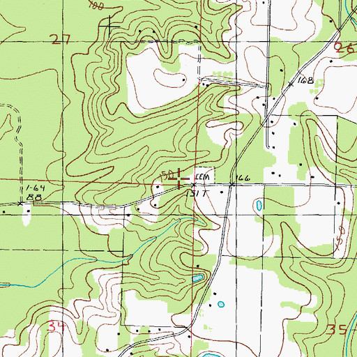 Topographic Map of Gibson School (historical), MS