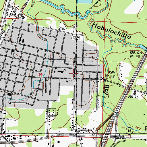 Topographic Map of Pilgrim Bound Baptist Church, MS