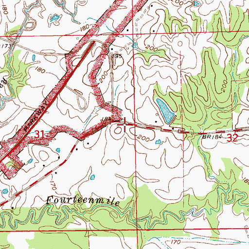Topographic Map of Bryants Store (historical), MS