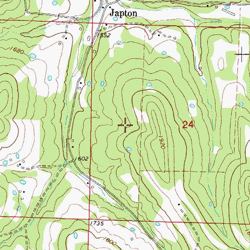 Topographic Map of Township of Japton, AR