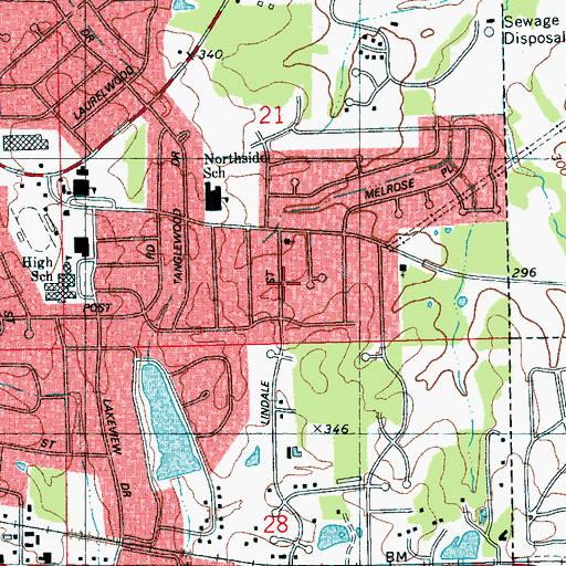 Topographic Map of Meadowhill, MS