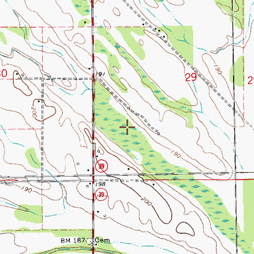 Topographic Map of Township of Cypress Ridge, AR