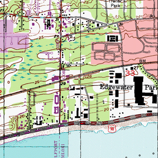 Topographic Map of De Buys, MS