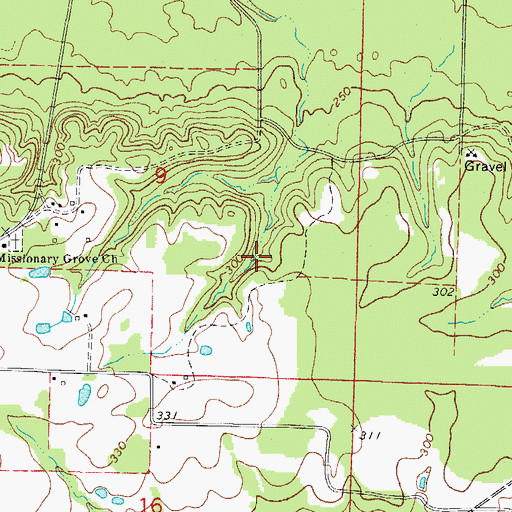 Topographic Map of Township of Boughton, AR