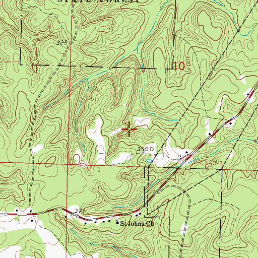 Topographic Map of Township of Union, AR