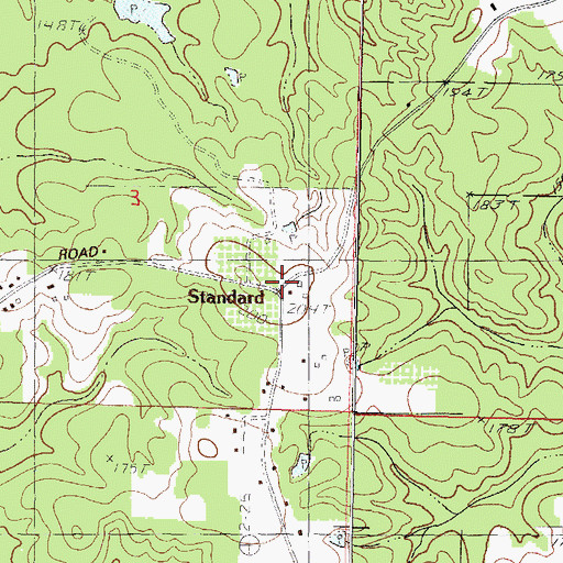 Topographic Map of Standard, MS