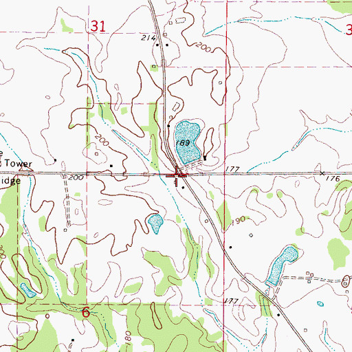 Topographic Map of Cross Roads (historical), MS