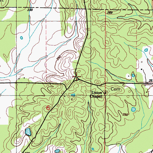 Topographic Map of Fairport (historical), MS