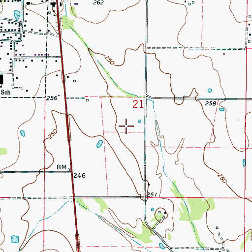 Topographic Map of Mishula Tubba Prairie, MS